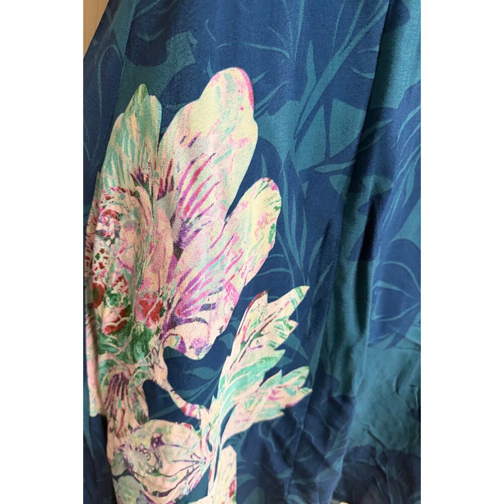 Maeve Anthropologie Dress 4 Teal Shift Cold Shoulder Ruffle Lined Women EUC - Picture 6 of 10